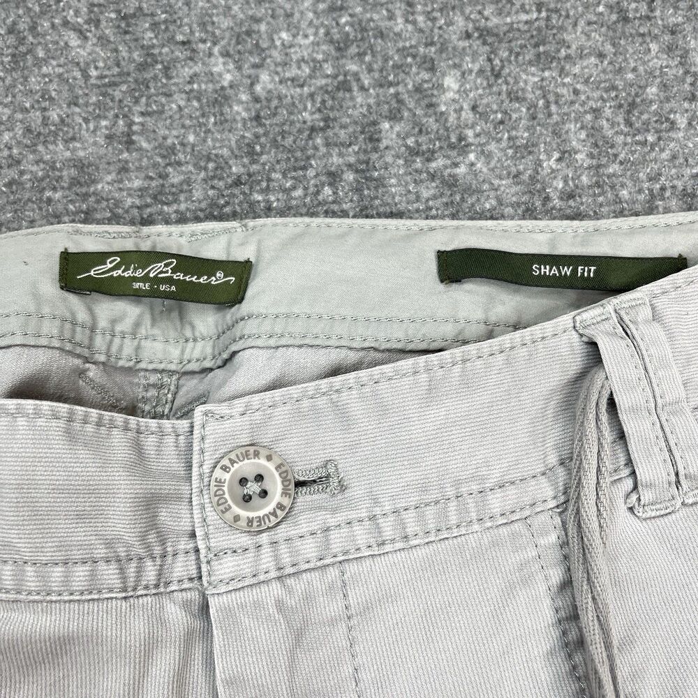 Eddie Bauer Shaw Fit Capri Pants Size 8 Gray Ribbed Tie Waist Hiking Outdoor - Picture 3 of 12